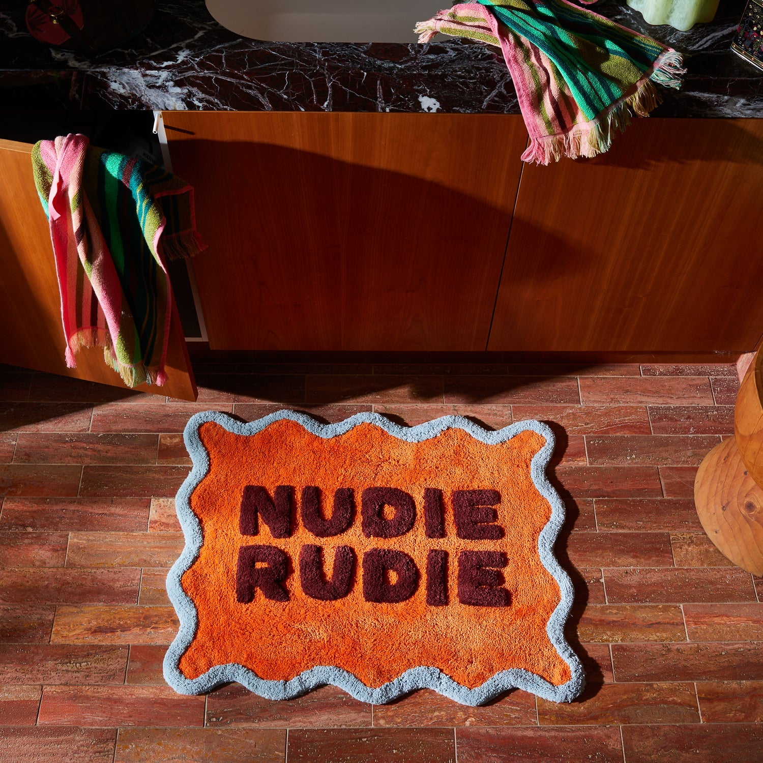SAGE & CLARE AMALIE NUDIE MINI BATH MAT: ORANGERIE
