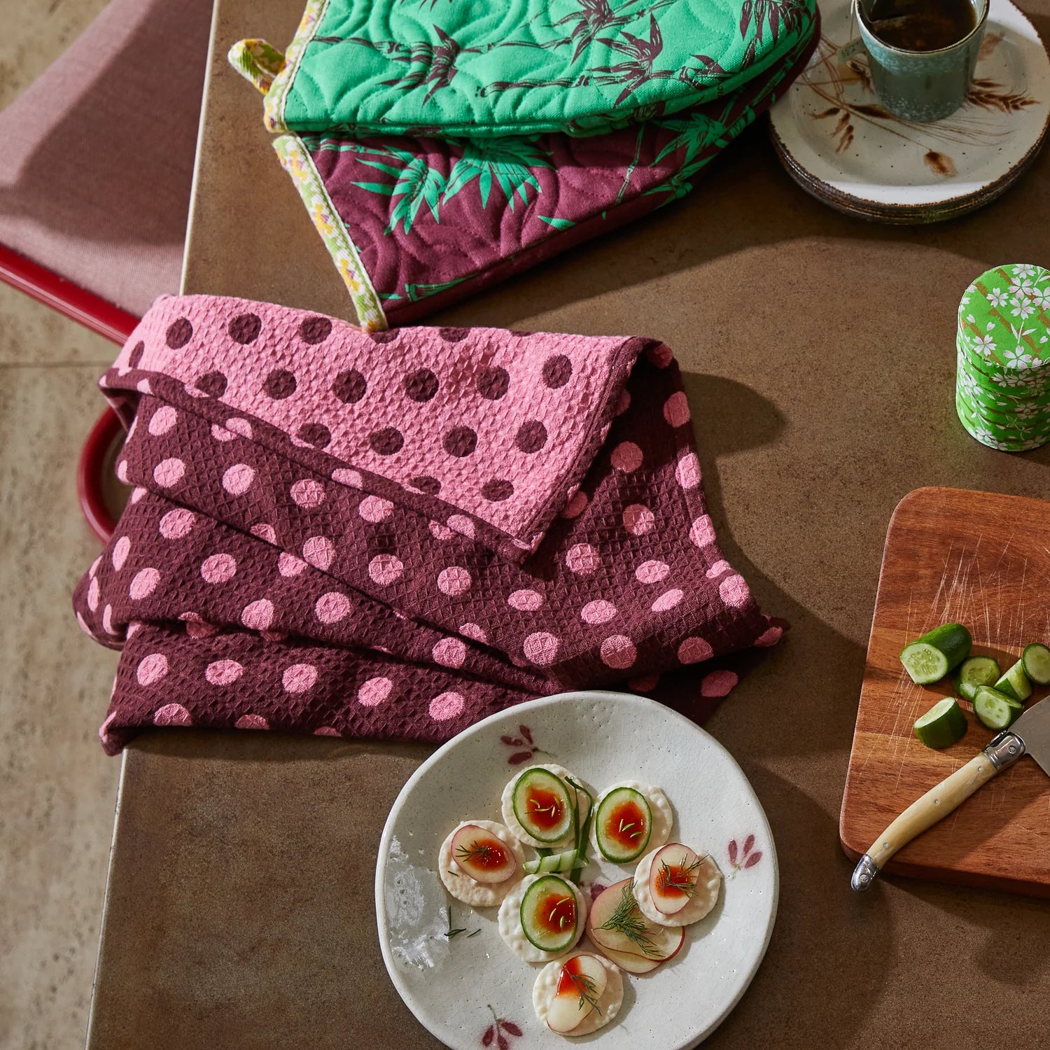 SAGE & CLARE PAIGE TEA TOWEL: ROSEWOOD