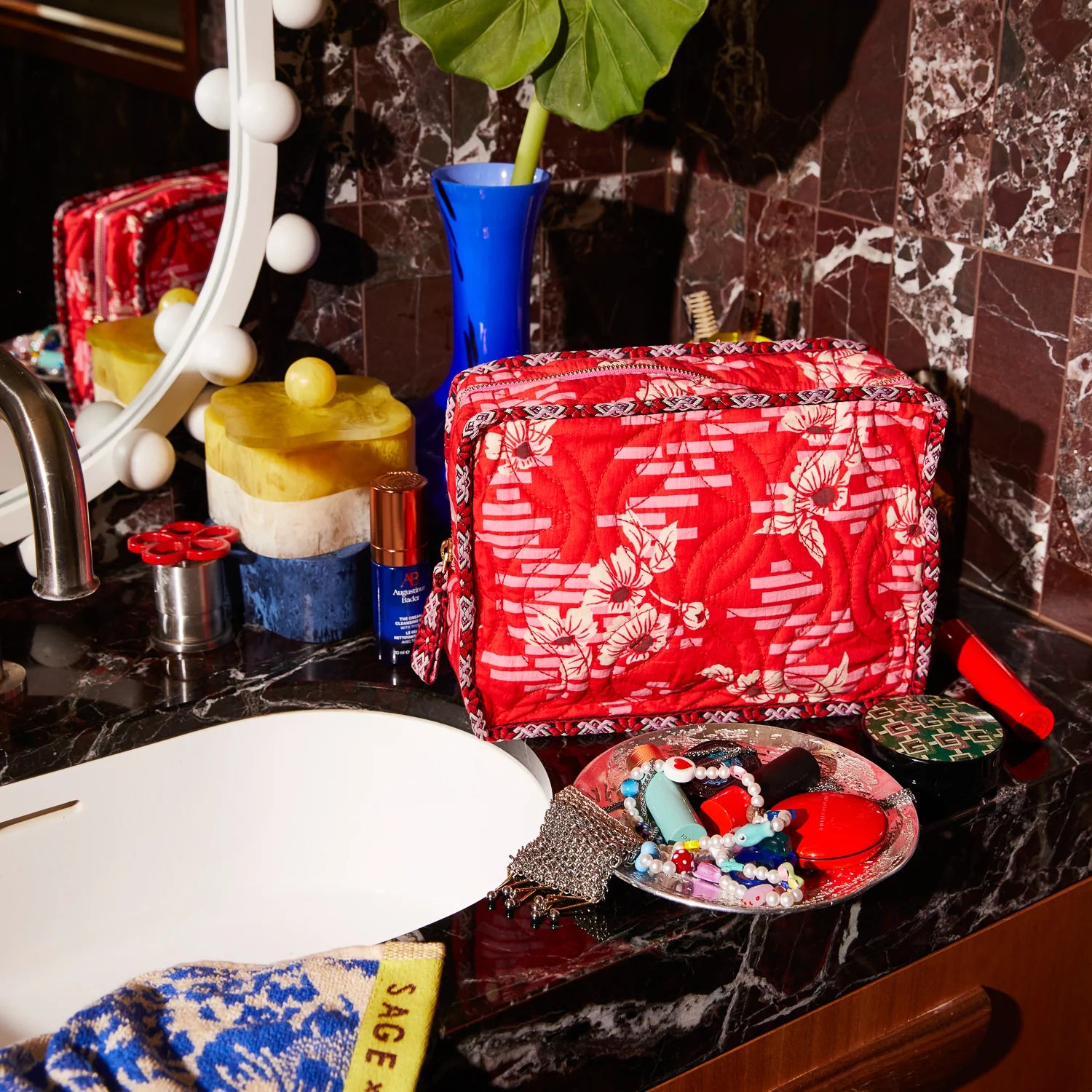 SAGE & CLARE MARTA VANITY BAG: VERMILLION