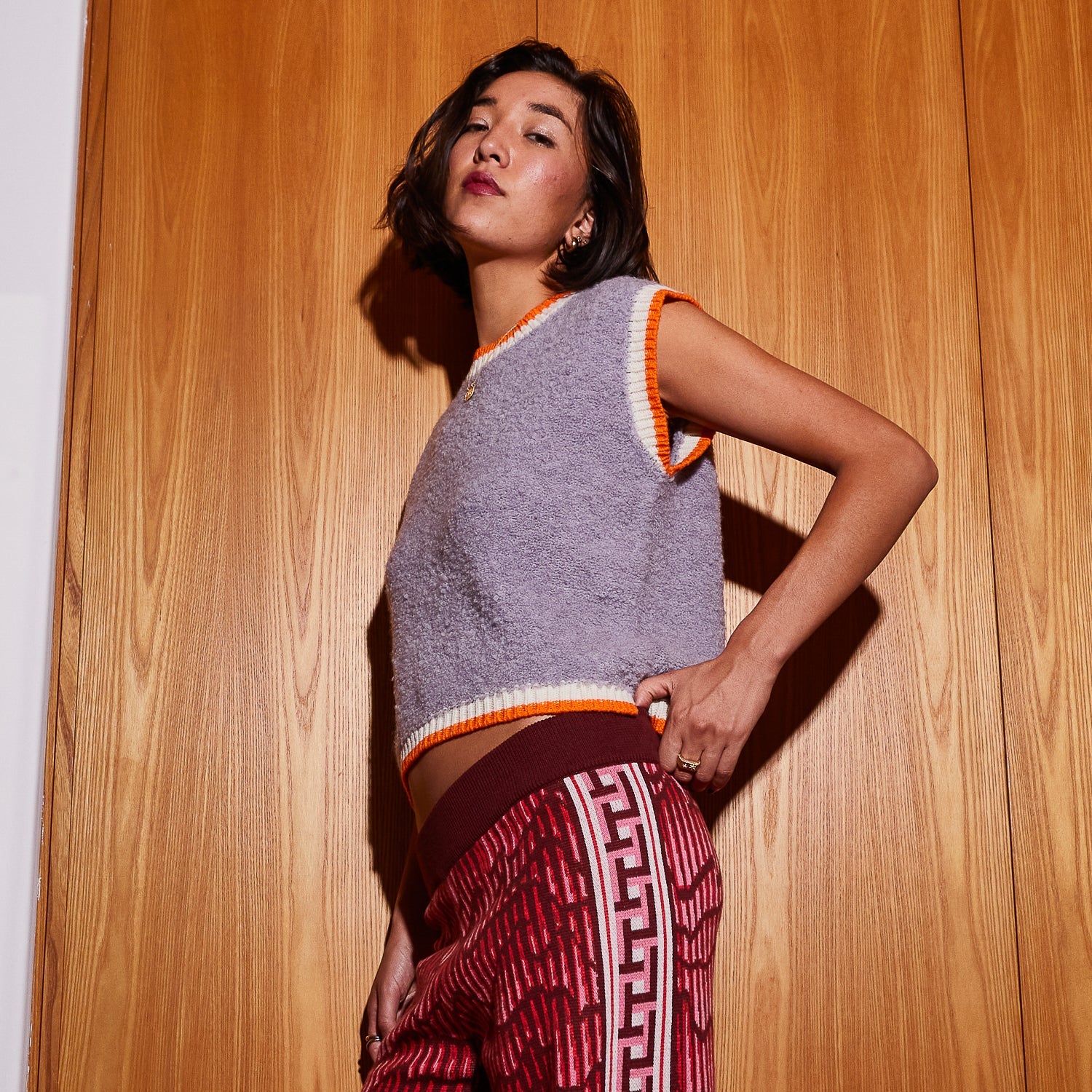 SAGE & CLARE ELENI KNIT VEST: MINK GREY