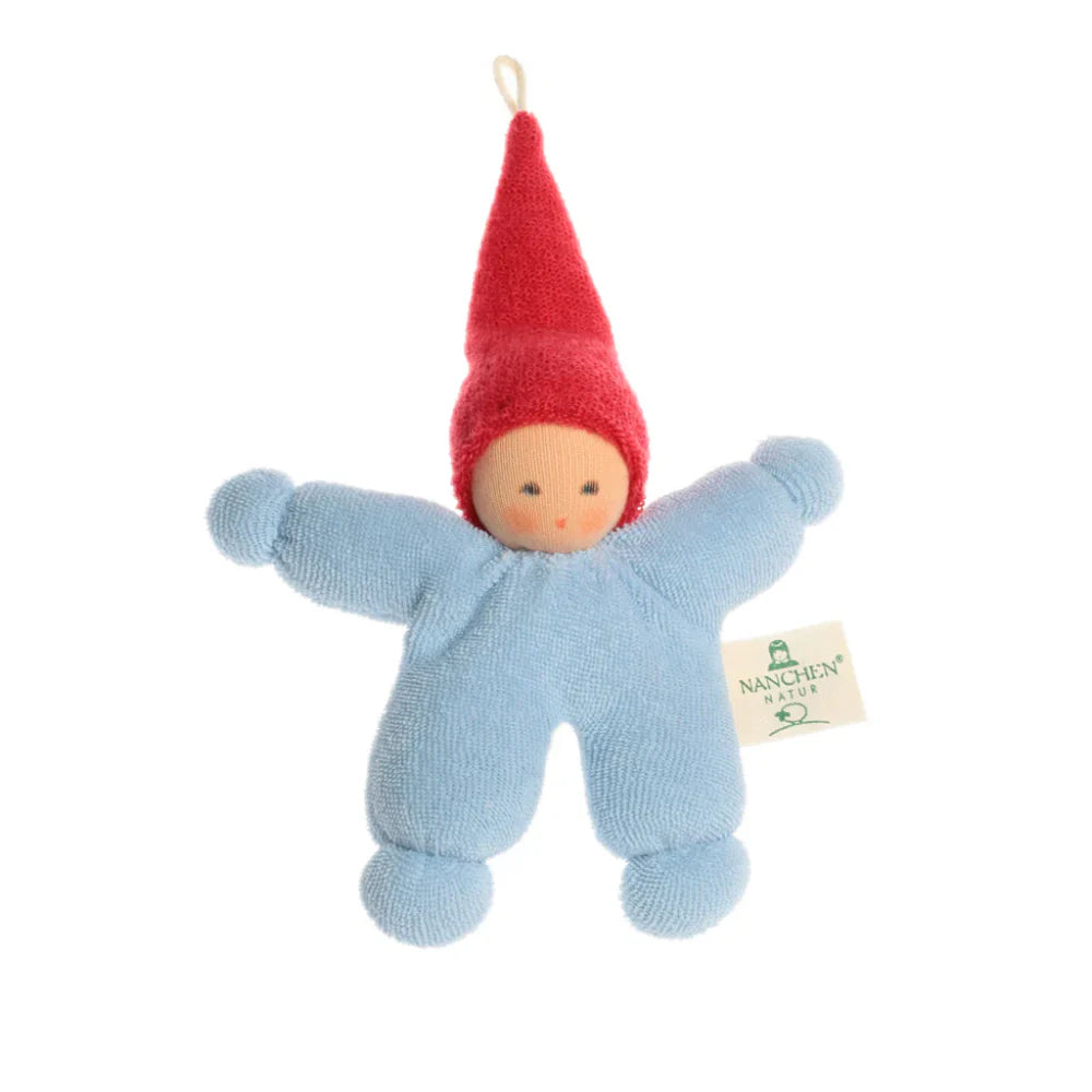 Nanchen Natur Gnome Blue - organic baby grasping toy