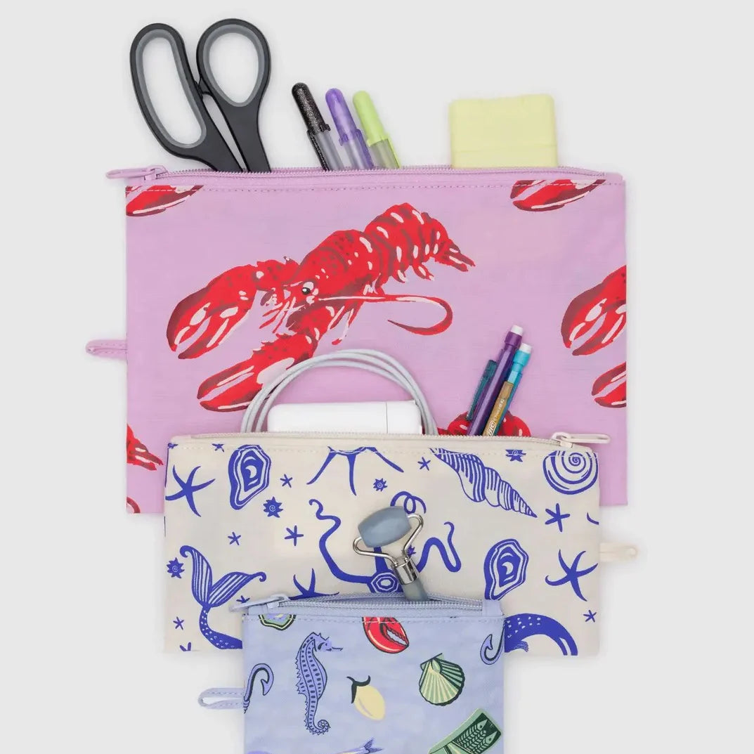 BAGGU FLAT POUCH SET: SEA CREATURES