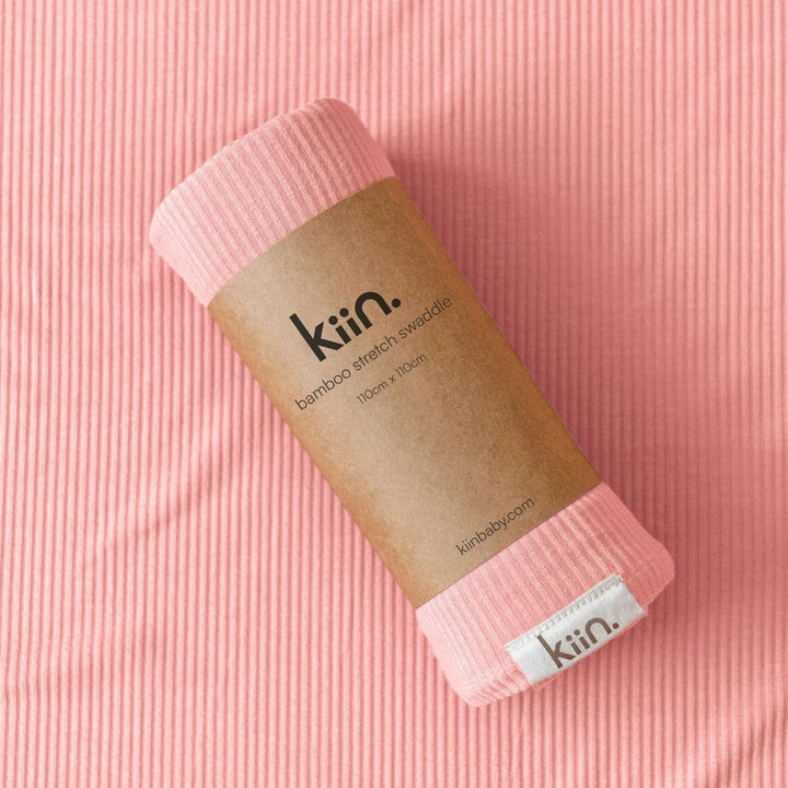KIIN BAMBOO STRETCH SWADDLE: PEONY