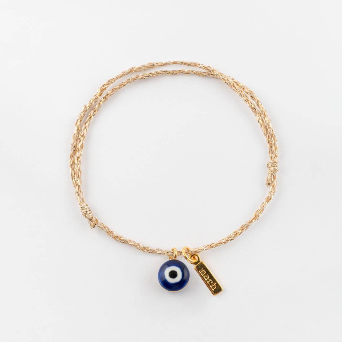 NACH BLUE EYE GOLD ROPE CHARM BRACELET