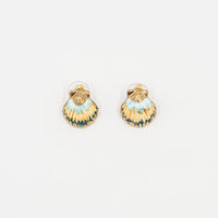 NACH BLUE/GOLD SHELL STUD EARRING