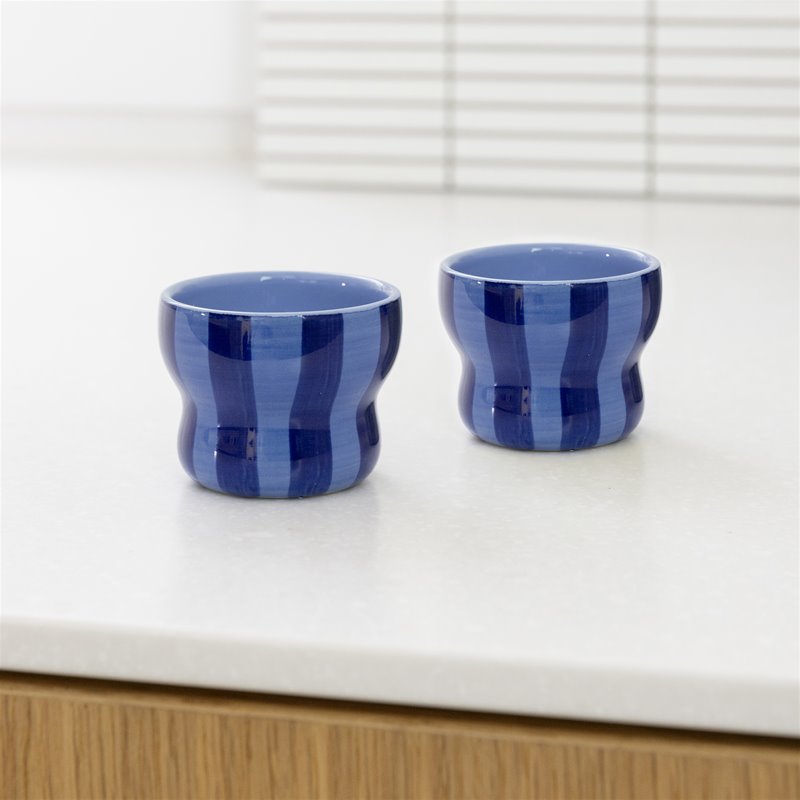KLEVERING CIRCUS MUG 2PC SET: BLUE / LRG