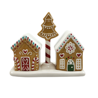 GINGERBREAD HOUSE CERAMIC S&P SHAKERS 3PC