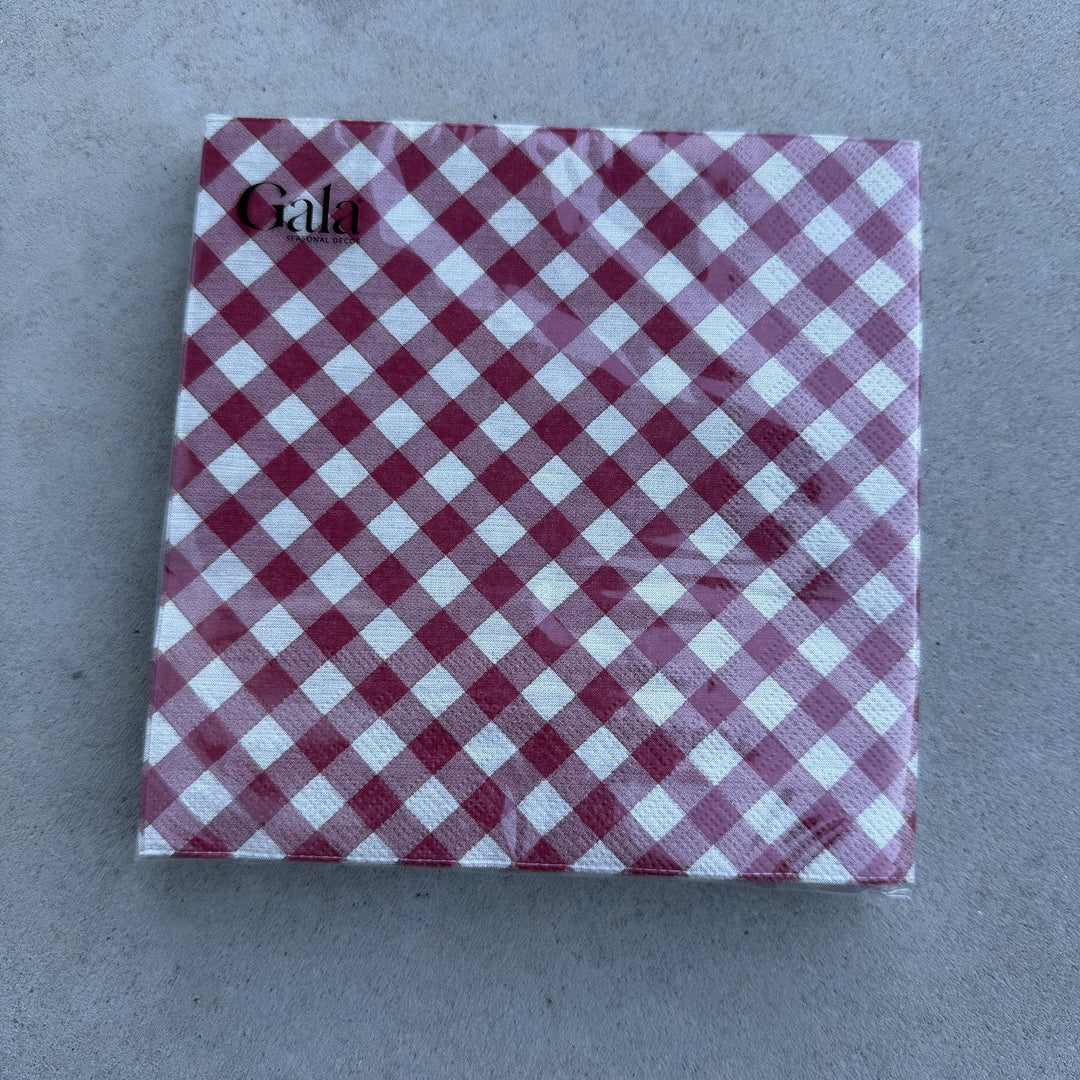 GINGHAM NAPKINS 20PC: RED/WHITE