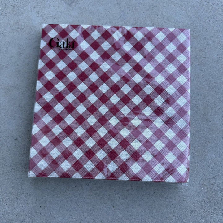 GINGHAM NAPKINS 20PC: RED/WHITE