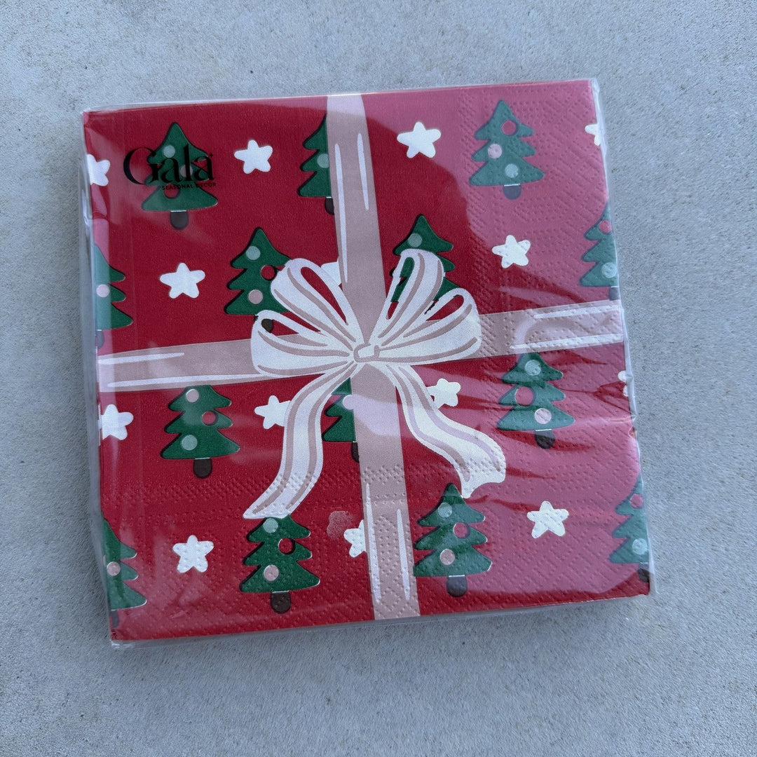 GIFT NAPKINS 20PC: RED/PINK