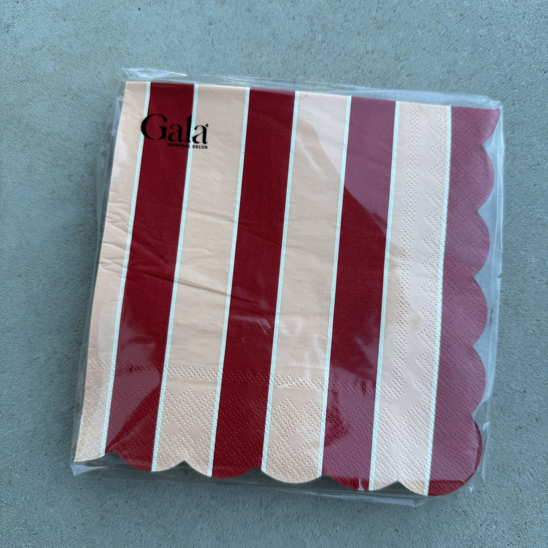 VARIEGATED NAPKINS 20PC: RED