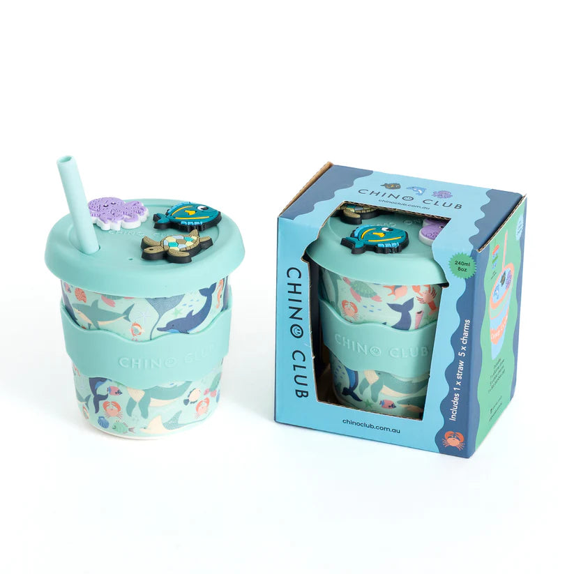 CHINO CLUB KIDS CHARM KEEP CUP: SEA CREATURES/8OZ