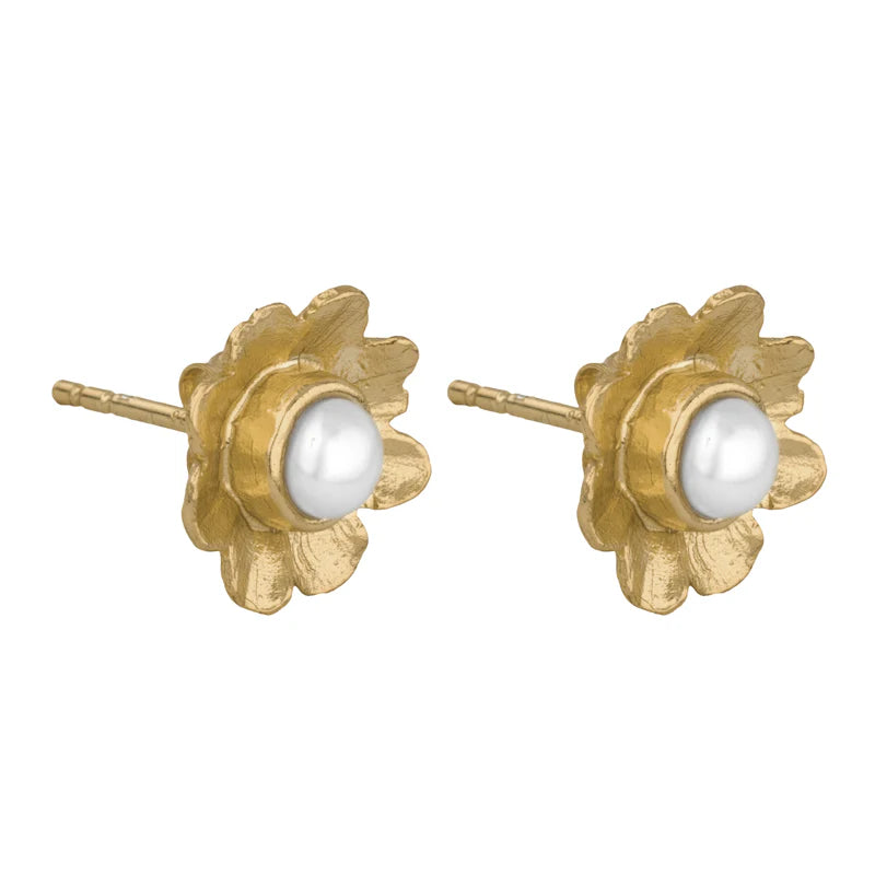 CLEOPATRA'S BLING PERDITA STUDS W PEARL: GOLD