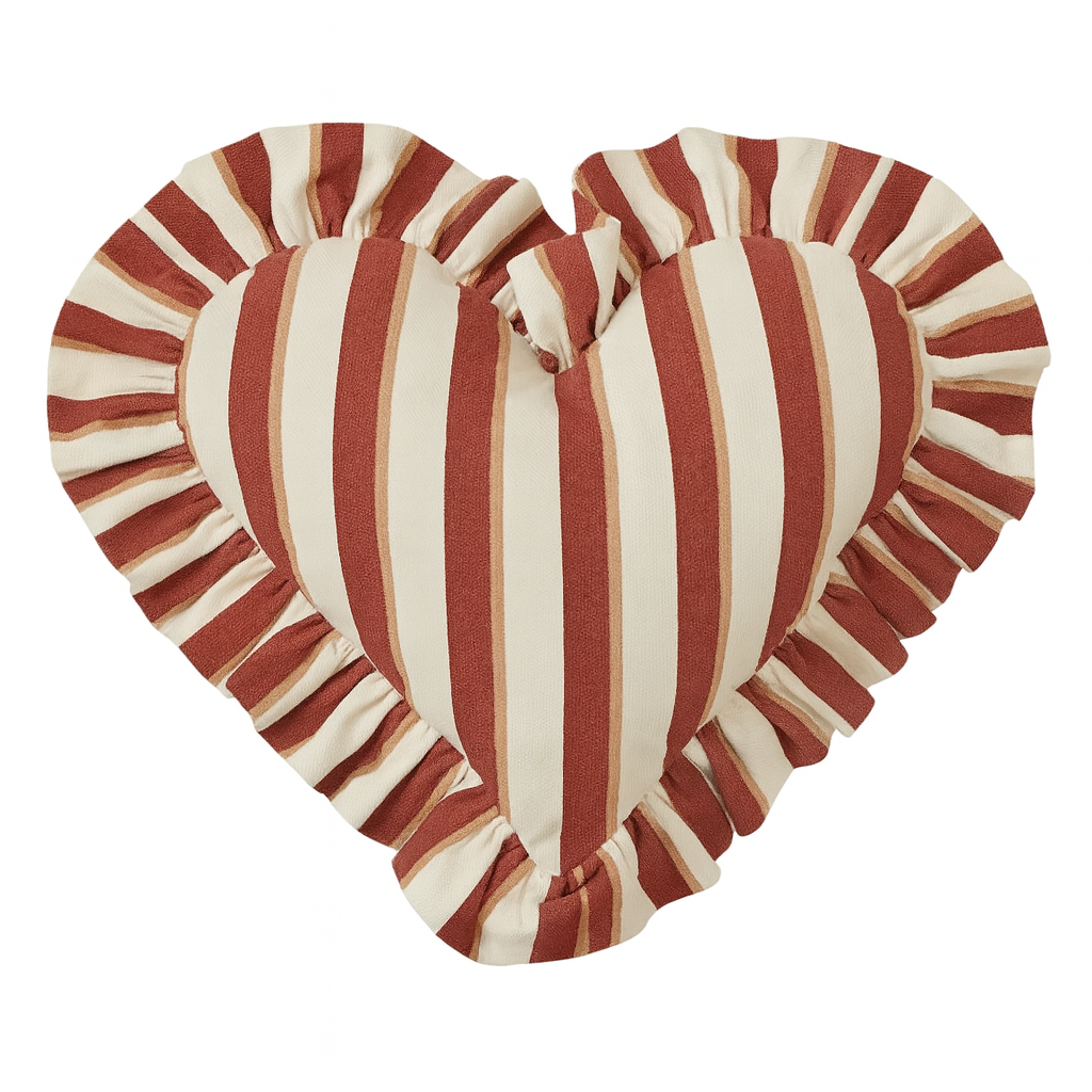 BONNY HEART COTTON CUSHION: RUSSET