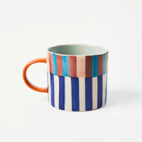 J & CO BLOOMIE MUG: BLUE STRIPE