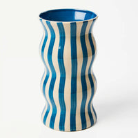 J & CO PALMA VASE: NAVY STRIPE