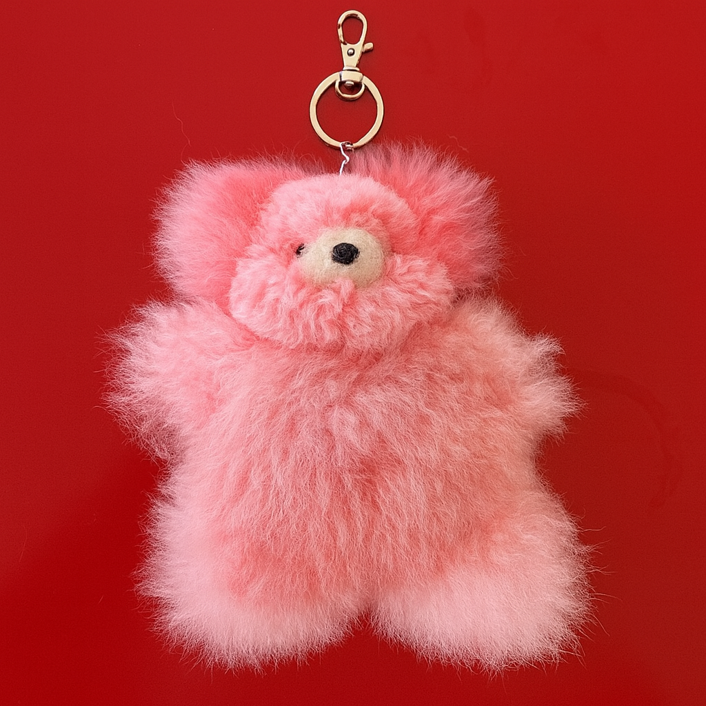INSPIRED PERU SMALL BEAR KEYCHAIN: PINK
