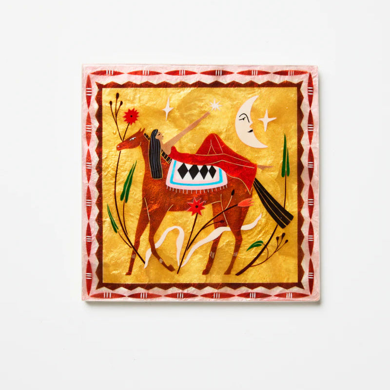 J & CO FABLE HORSEBACK PINK SQUARE