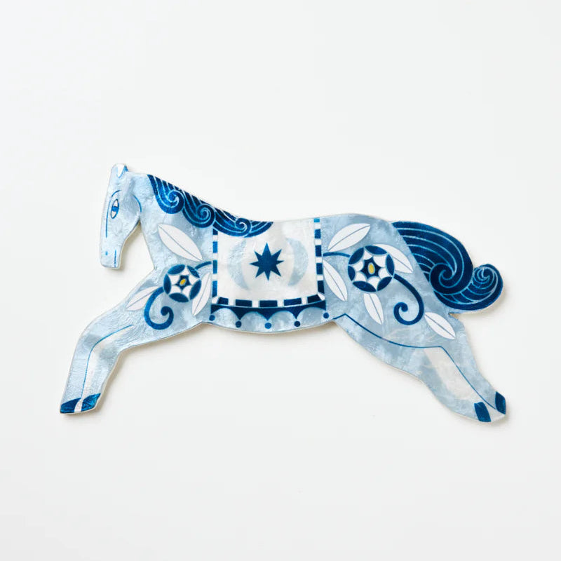 J & CO PALOMA WALL ART: BLUE HORSE