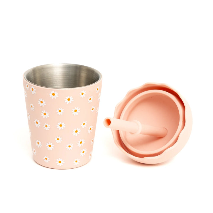 CHINO CLUB MINI SMOOTHIE CUP &amp; STRAW: PINK DAISY