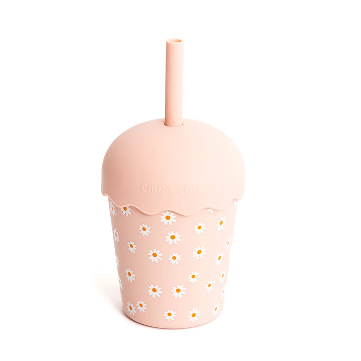 CHINO CLUB MINI SMOOTHIE CUP &amp; STRAW: PINK DAISY
