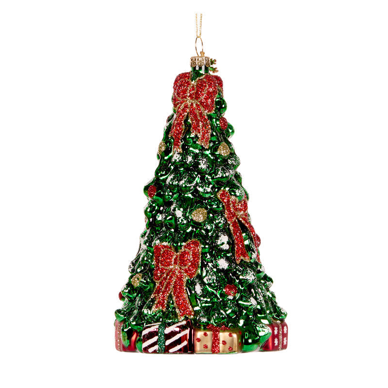 TREE WITH GIFTS GLASS ORNAMENT 2