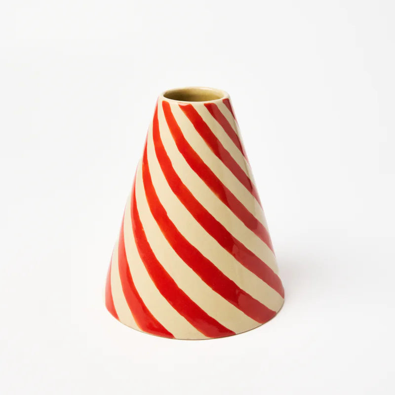 J & CO JESTER VASE: RASPBERRY SWIRL
