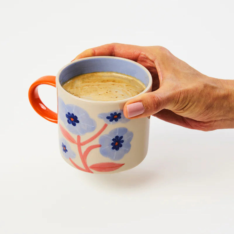 J & CO BLOOMIE MUG: BLUE FLOWER