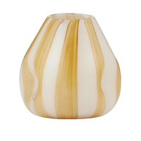 ALICE GLASS VASE: IVORY/MUSTARD LRG