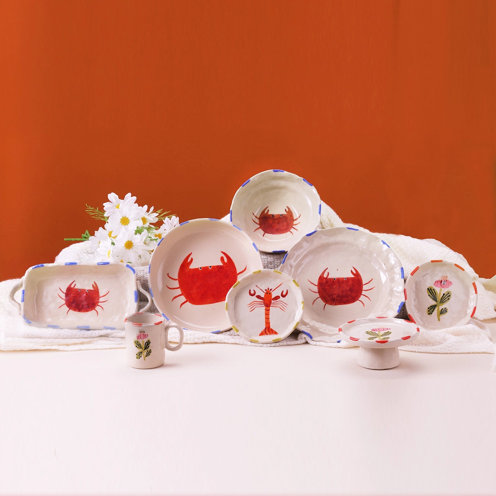 CHAGOART CERAMIC CRAB TRINKET TRAY