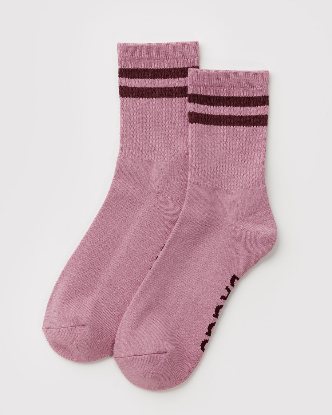 BAGGU RIBBED SOCK: WILD PLUM STRIPE