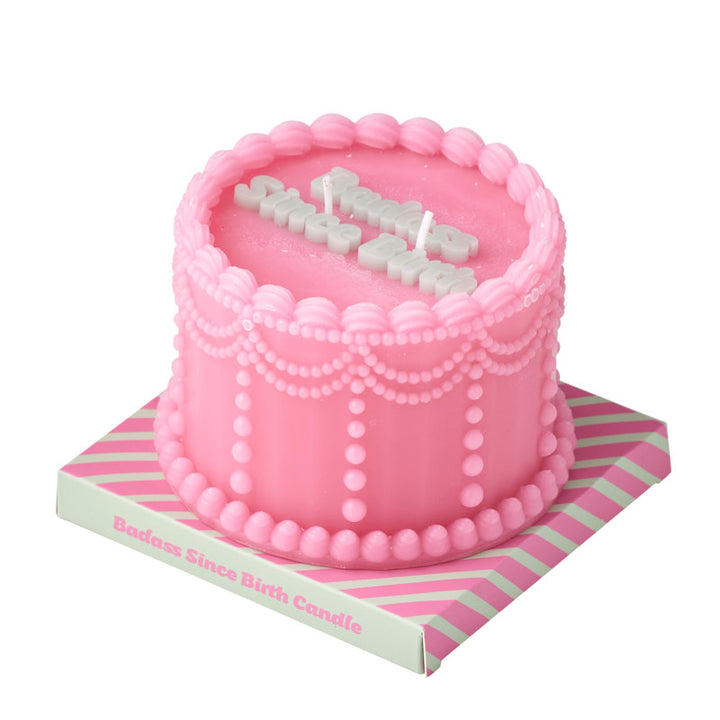 BADASS BIRTHDAY CAKE CANDLE: PINK