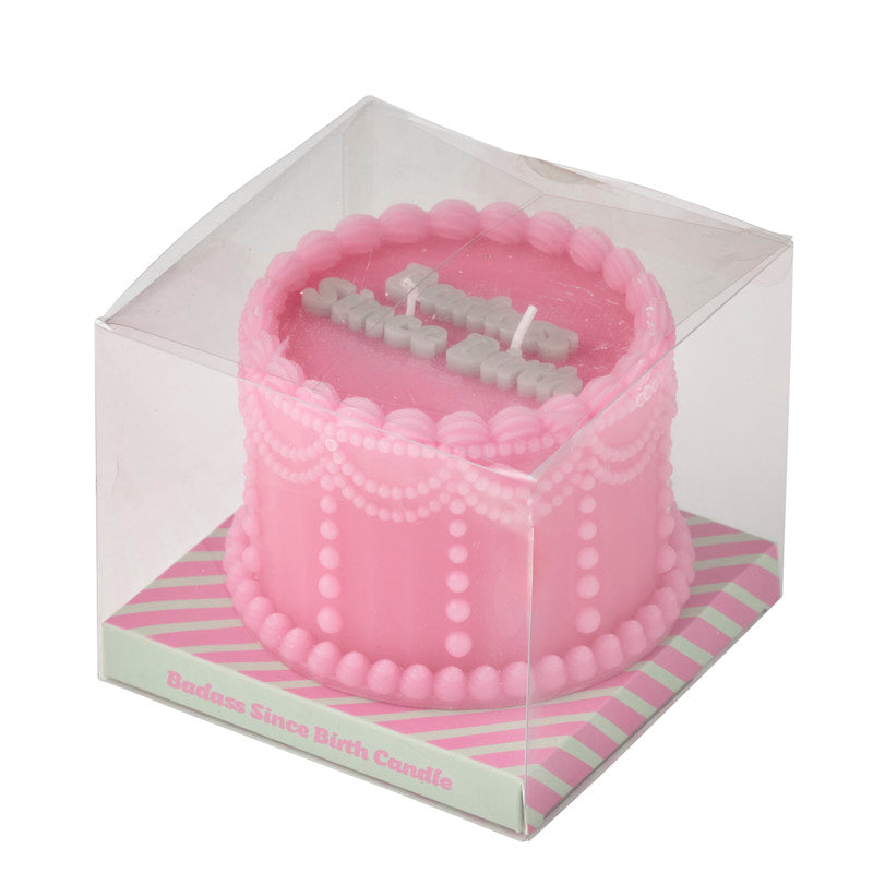 BADASS BIRTHDAY CAKE CANDLE: PINK