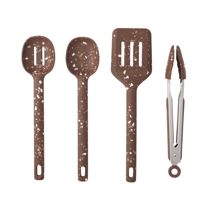 GEM SILICONE KITCHEN UTENSIL 4PC SET: COCOA