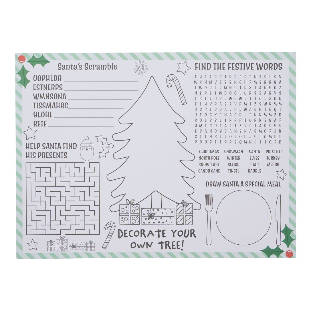 XMAS PAPER PLACEMATS 30PC: WHITE 1