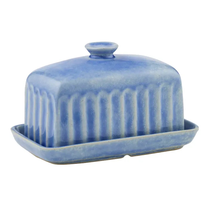 STUDIO CERAMIC BUTTER DISH: DENIM