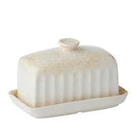 STUDIO CERAMIC BUTTER DISH: NOUGAT