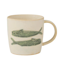 RIVA CERAMIC MUG: IVORY/GREEN