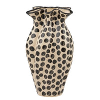 RAVEN TALL CERAMIC VASE: IVORY/BLACK