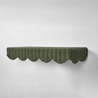 BELLE RATTAN WALL SHELF: GREEN