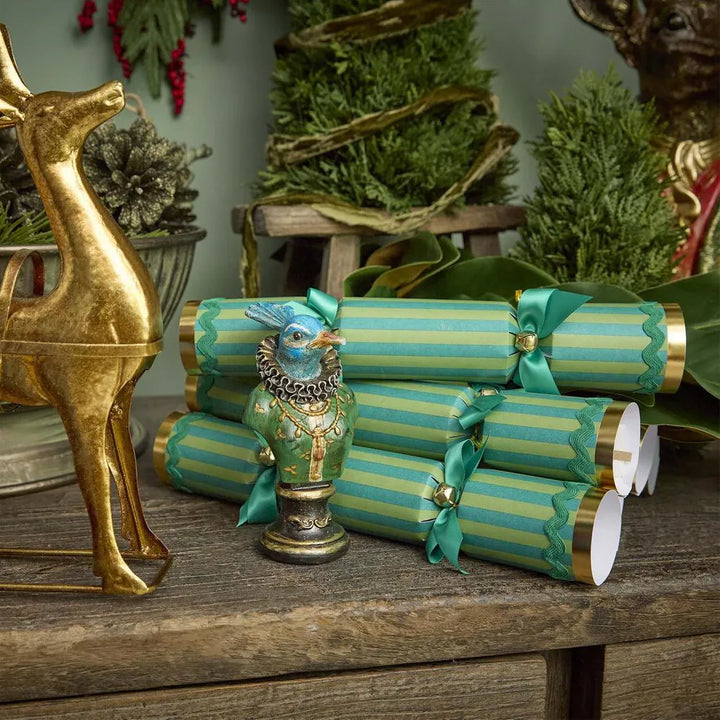 VERDANT STRIPED CRACKERS 6PC: GREEN