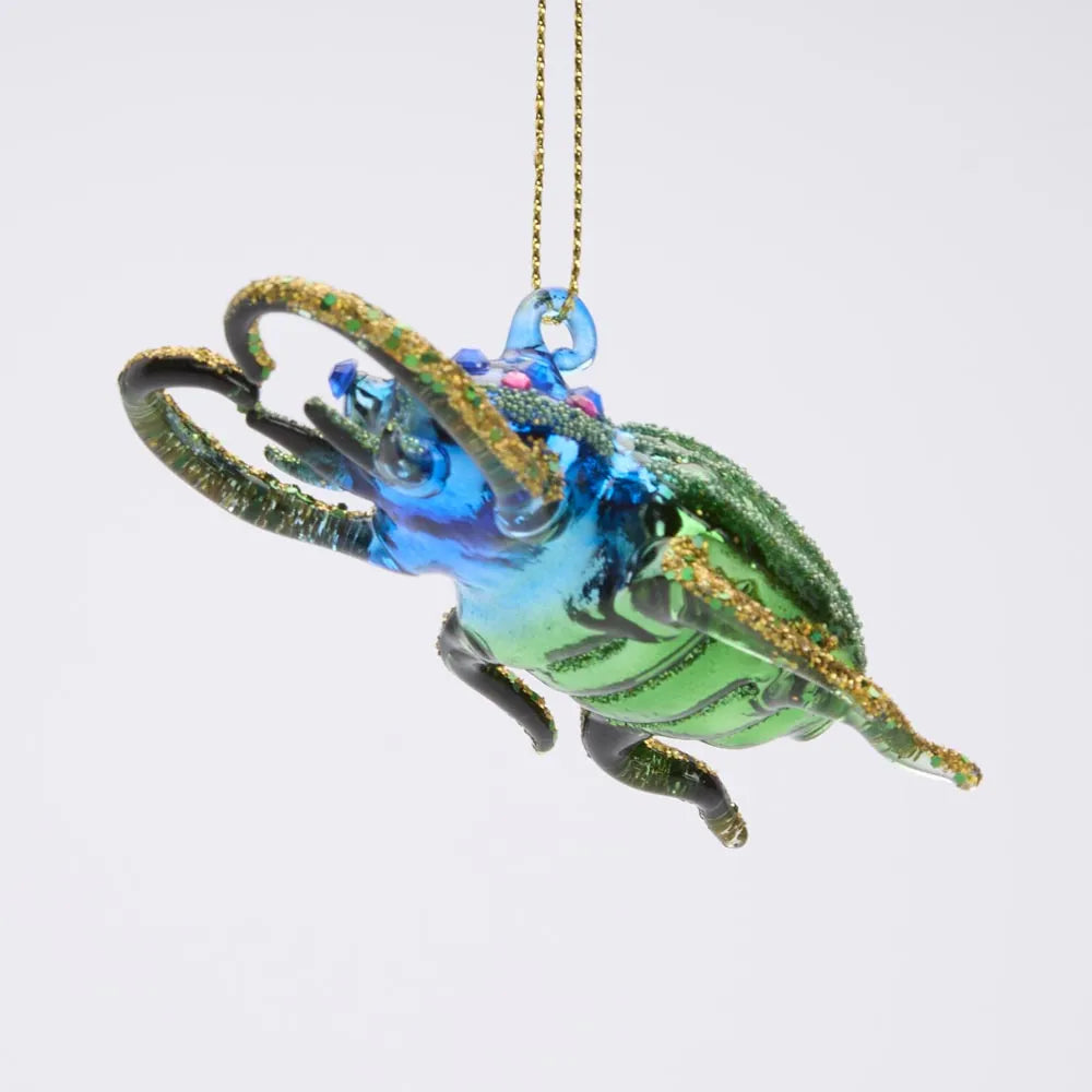 MAJESTIC EMERALD BEETLE DECORATION