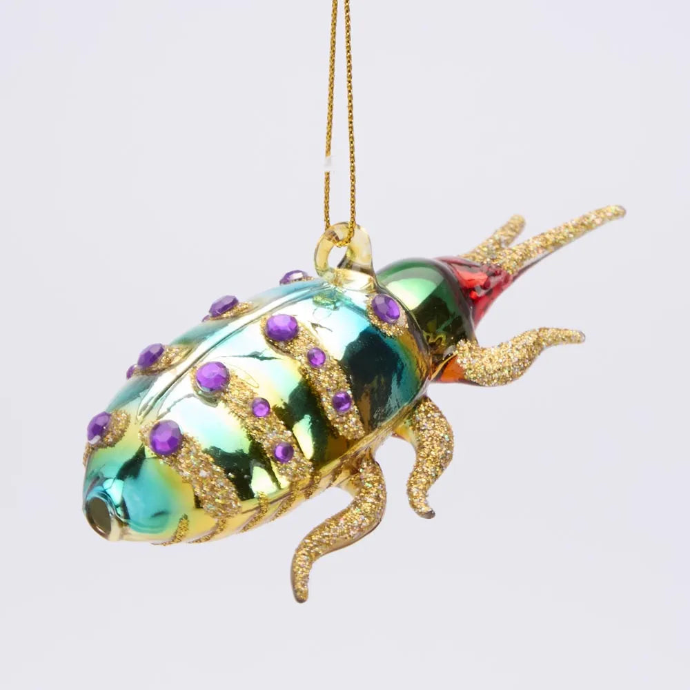 MAJESTIC EMERALD BEETLE DECORATION