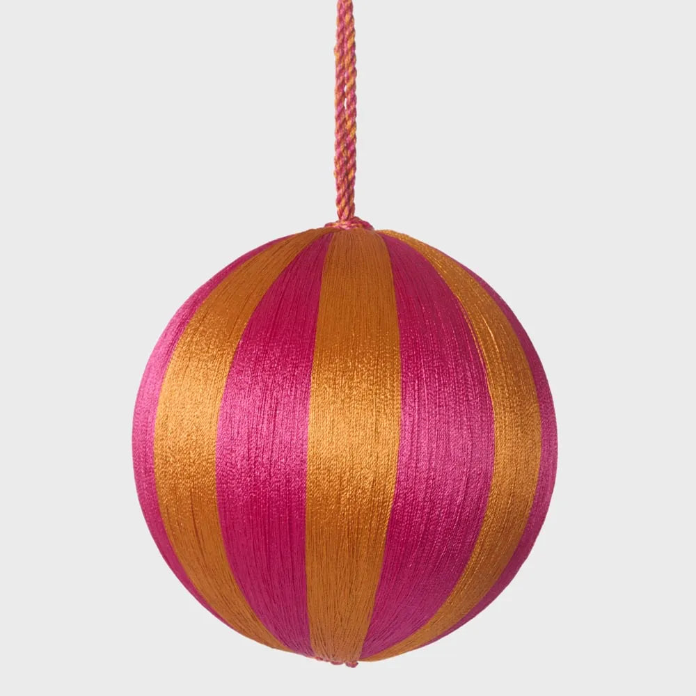 SILK STRIPE BAUBLE: MEDIUM