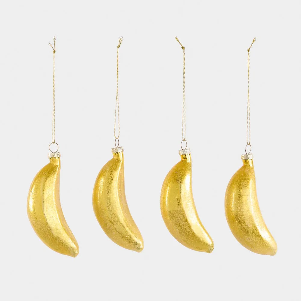 SUGARED BANANA DECORATIONS 4PC