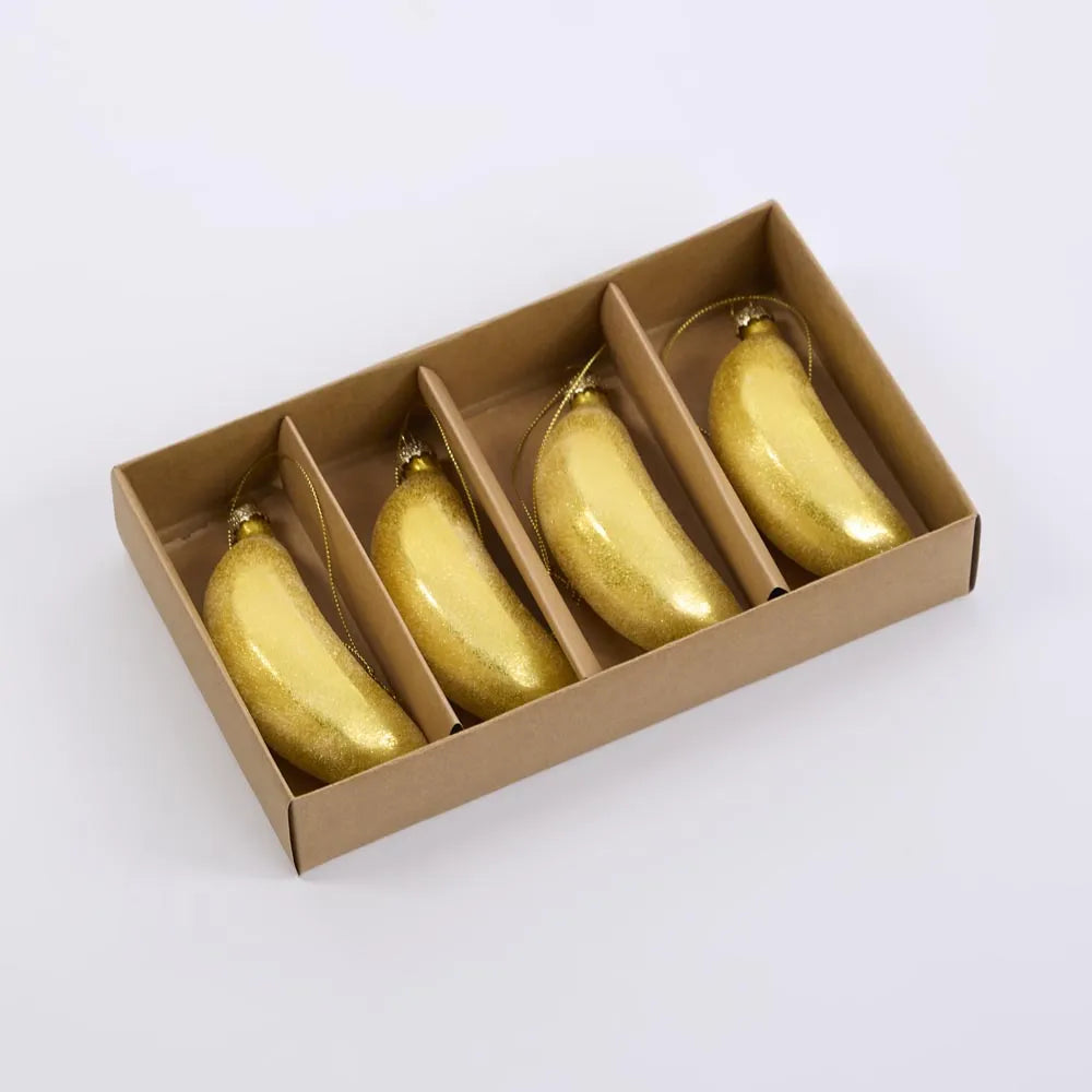 SUGARED BANANA DECORATIONS 4PC