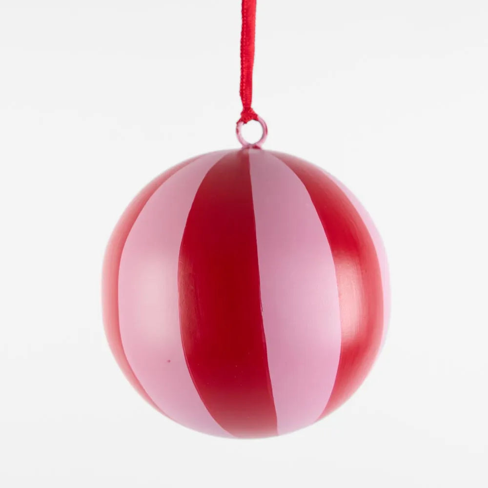 LA DOLCE VITA STRIPED IRON BAUBLE: SMALL