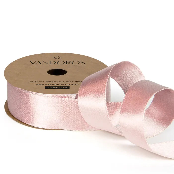 SATIN PEARL RIBBON: POWDER PINK/ 10M