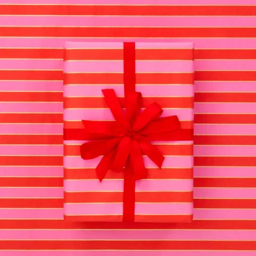 NUTCRACKER WRAPPING PAPER: BRIGHT PINK/ POPPY RED 10M