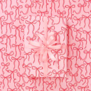 PINK BOWS WRAPPING PAPER/ 10M